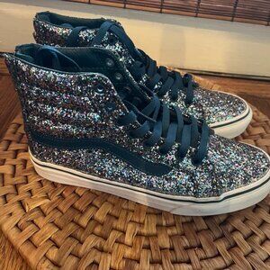 Rainbow Glitter Sk8-Hi Zip-Up Vans